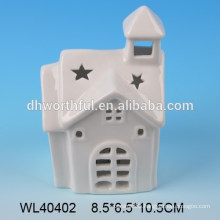 Unique home decoration white porcelain house for LED